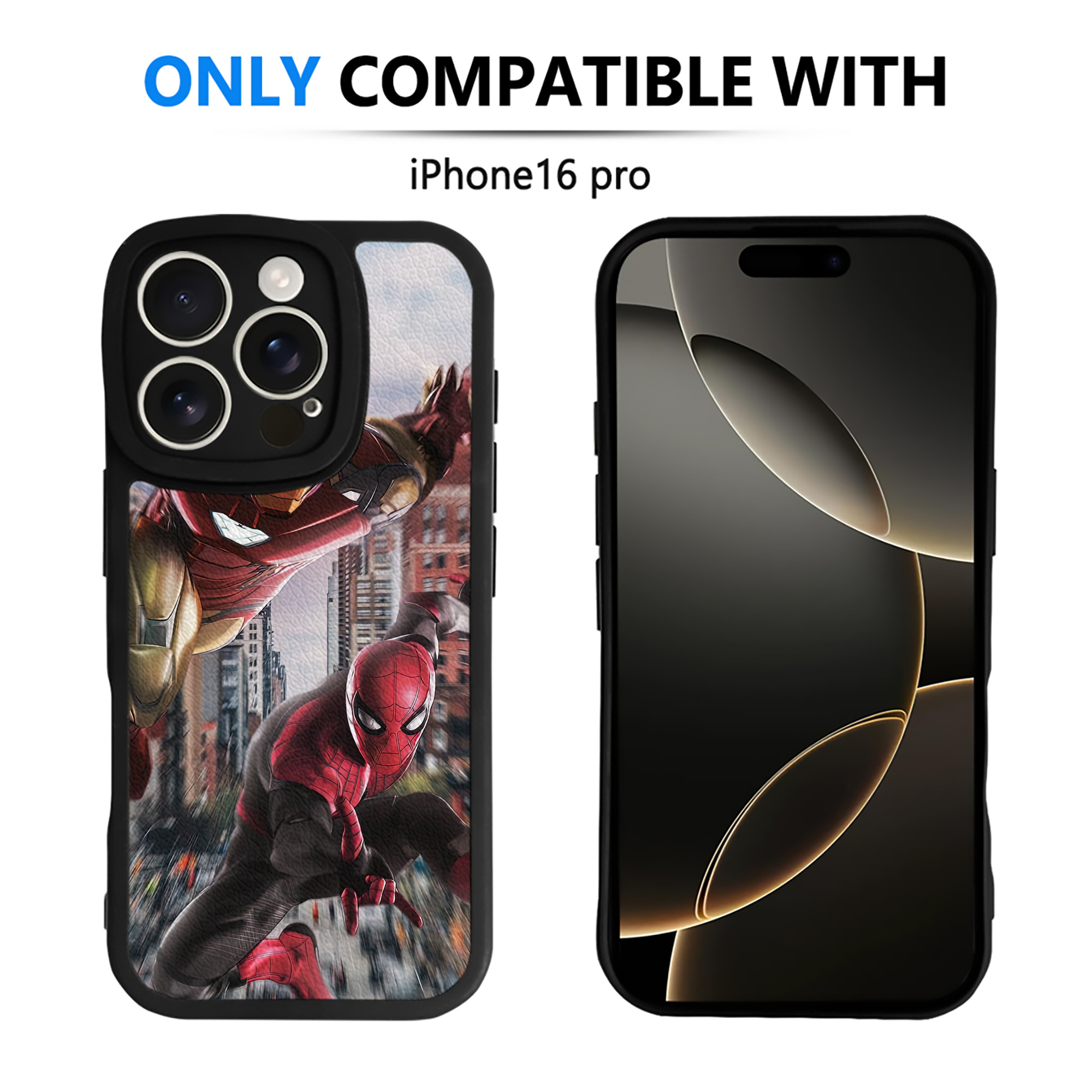 Spider Man スパイダーマン 【iPhone 16シリーズ対応】シリコンスマホケース（レザー調） 材質：シリコン